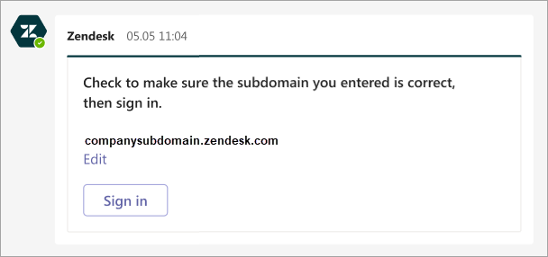 Sign in screen